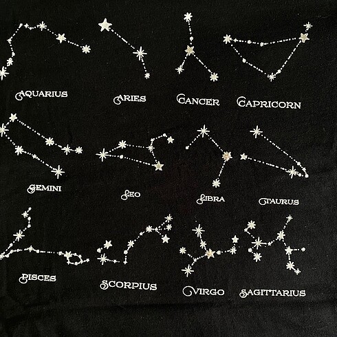 s Beden siyah Renk defacto zodiac burç yıldız baskılı t-shirt
