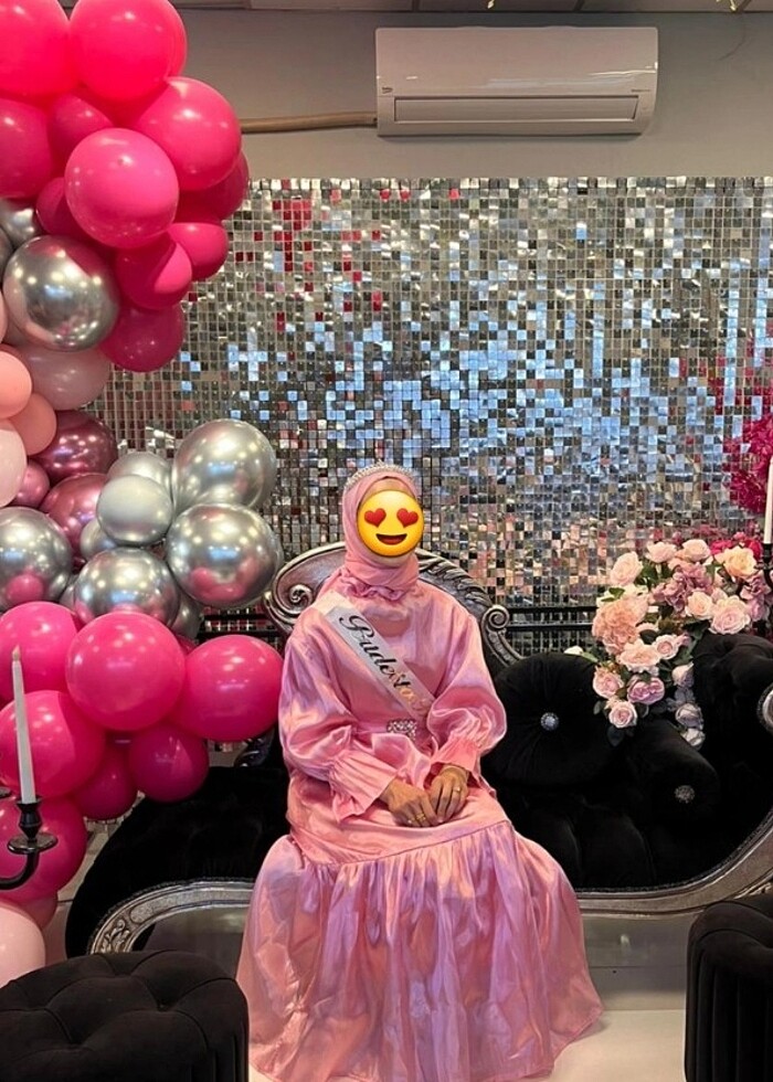 Tesettür pembe abiye - Görsel 2