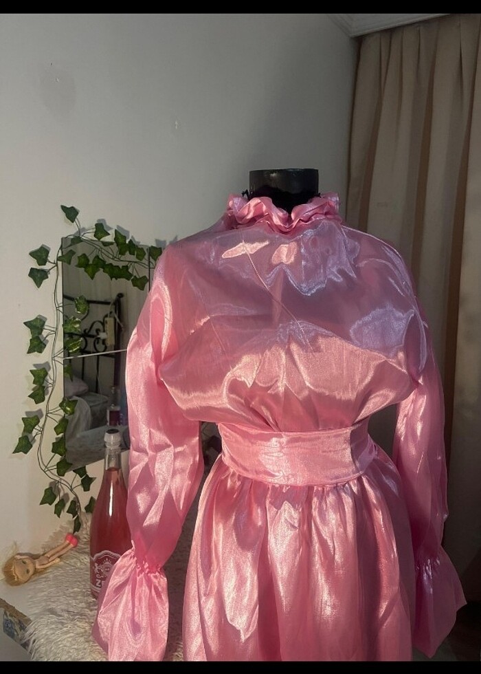 Tesettür pembe abiye - Görsel 3