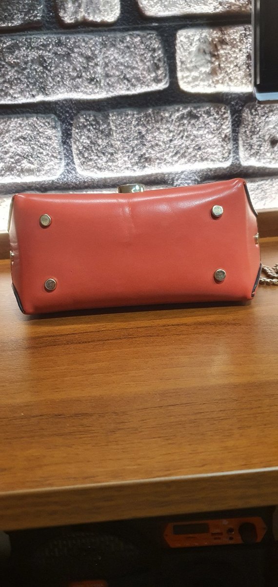 Zincir Detaylı turuncu Deri Kadın Çanta - Görsel 4