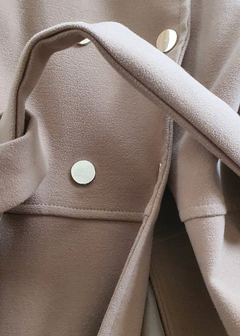 Uzun Kemerli kaşe Kadın Klasik Kaban - Görsel 6