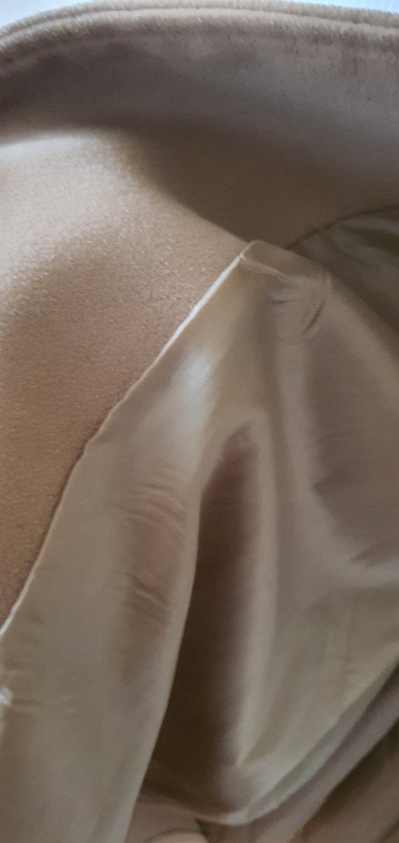 Uzun  Kemerli kaşe Kadın Klasik Kaban - Görsel 5