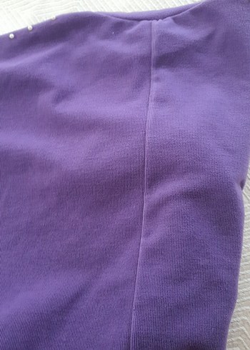 Mor Düğmeli Uzun Kollu Kadın Kazak - Görsel 2