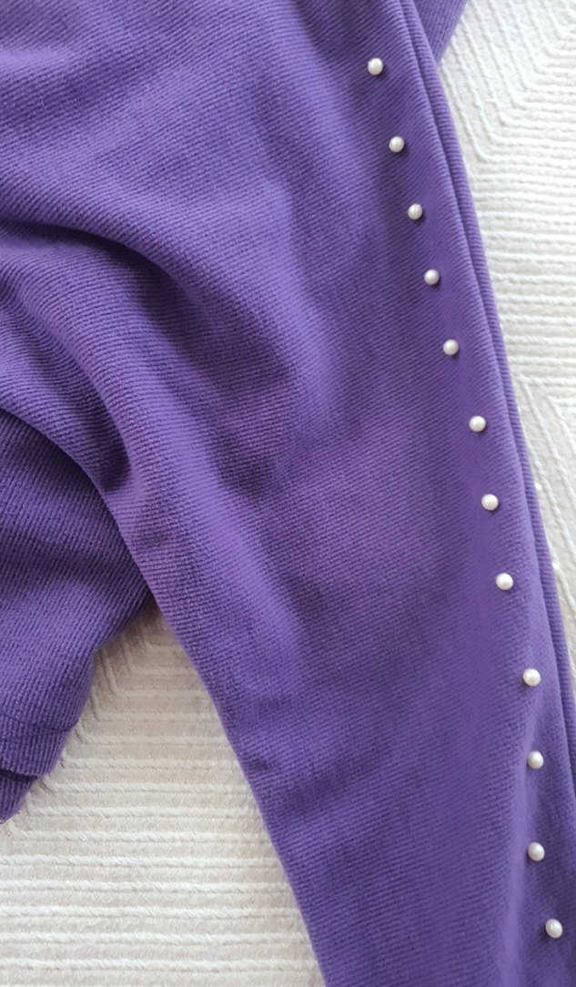 Mor Düğmeli Uzun Kollu Kadın Kazak - Görsel 3