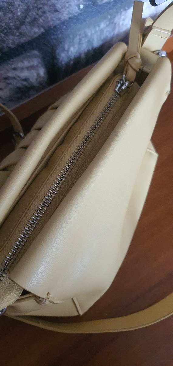 Bej Deri Bohem Örgü Detaylı Kadın Çanta H&M - Görsel 3