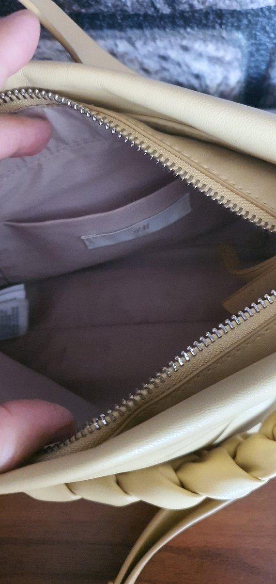 Bej Deri Bohem Örgü Detaylı Kadın Çanta H&M - Görsel 4