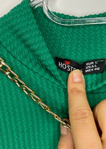 Yeşil Zincir Detaylı Yüksek Yaka Kolsuz Süveter - Görsel 2