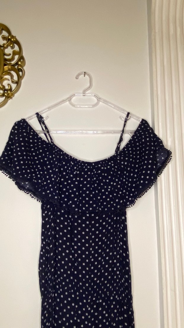 Lacivert Bohem Etnik Desenli tulum - Görsel 3