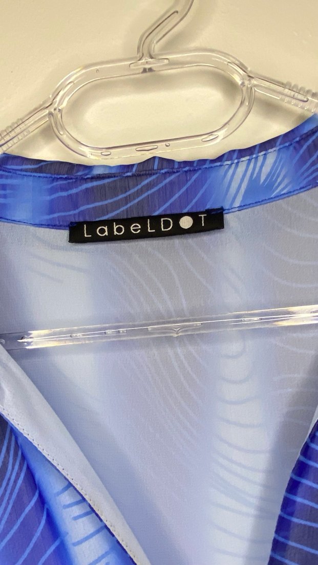 Mavi V Yaka Bağlamalı Kadın Gömlek - Görsel 5