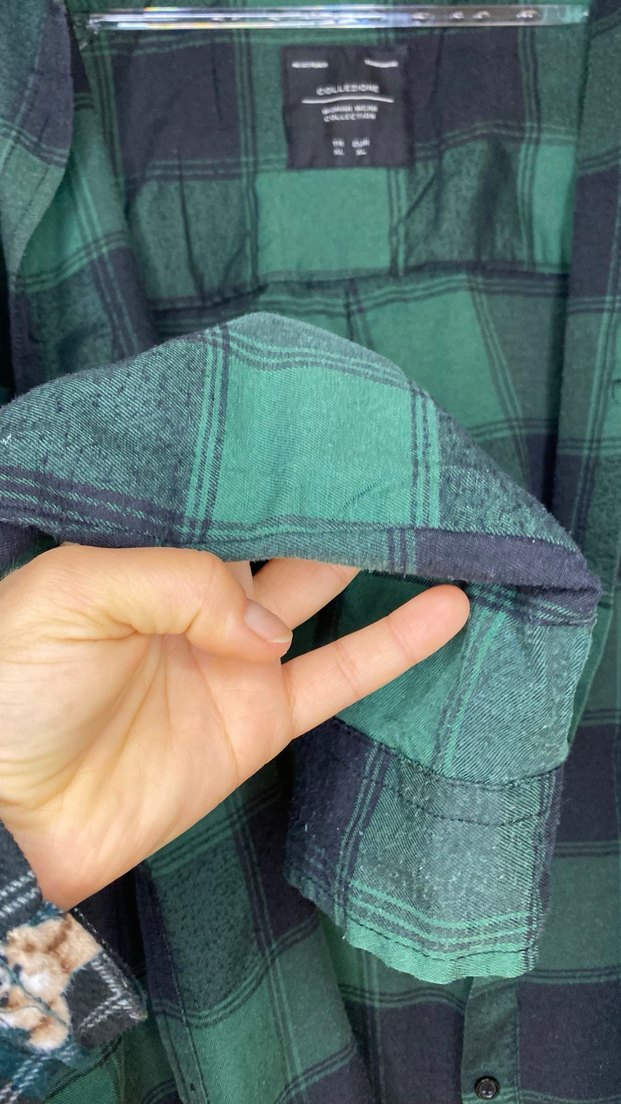 Uzun Kollu Yeşil Kareli Erkek Gömlek - Görsel 4