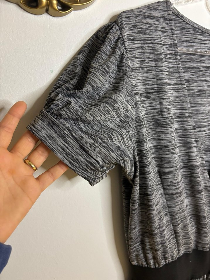 Gri V Yakalı Midi Günlük Elbise - Görsel 2