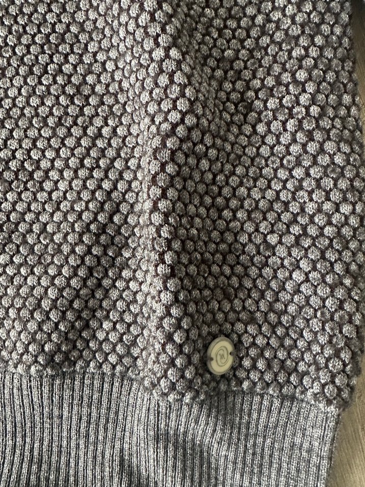 Gri Örgü Polo Yaka Erkek Kazak - Görsel 3