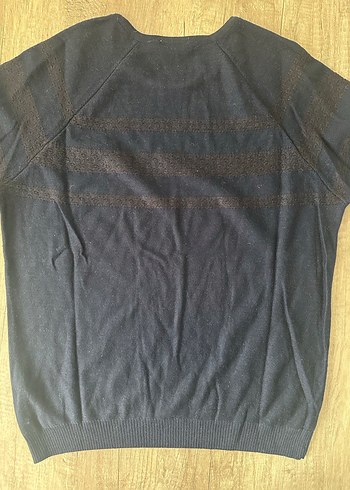 Erkek lacivert Örgü Yün Kazak - Görsel 3