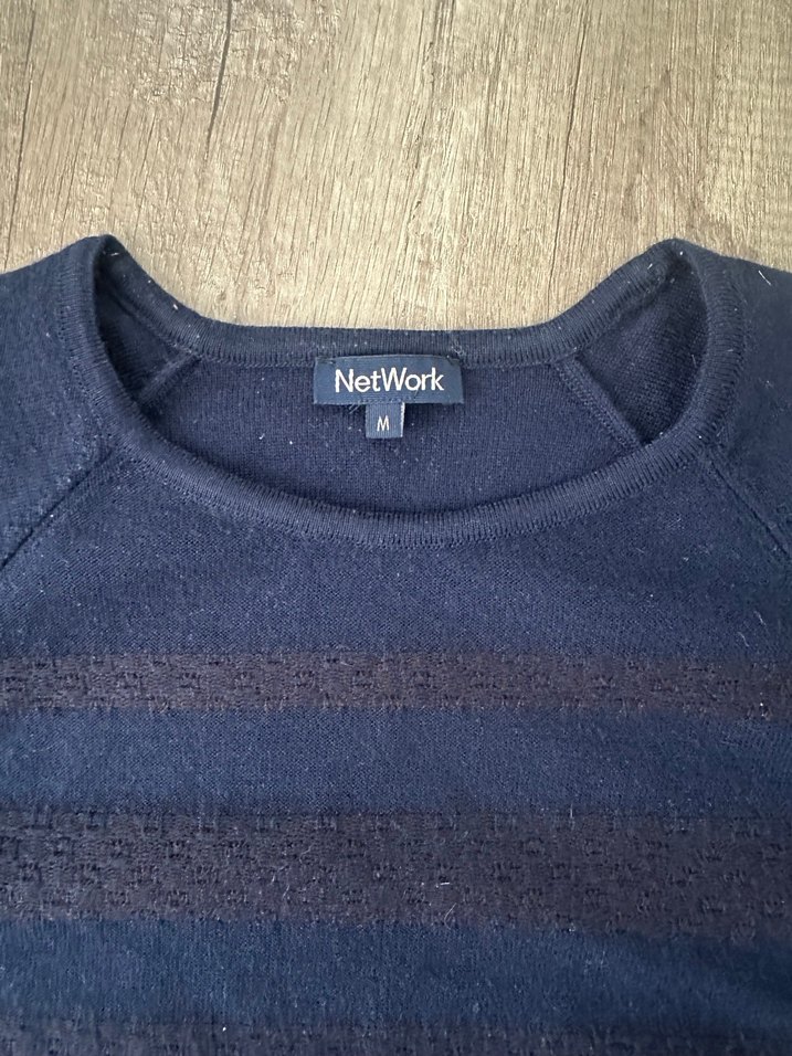 Erkek lacivert Örgü Yün Kazak - Görsel 2