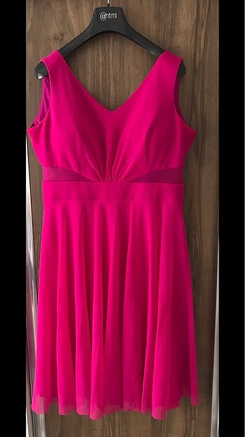 Pembe abiye elbise