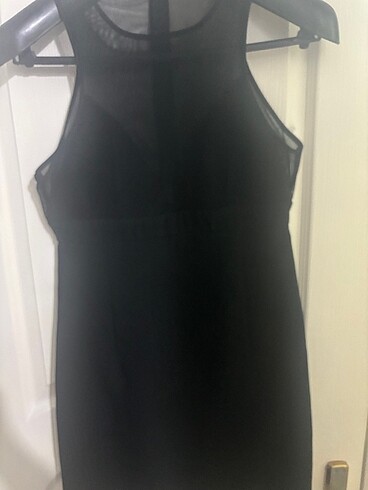 40 Beden Twist siyah mini davet elbisesi