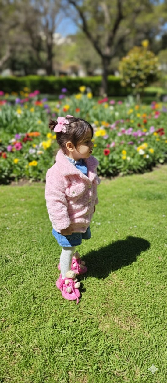 Kız Çocuk Pembe Kapüşonlu Rahat Ceket - Görsel 2