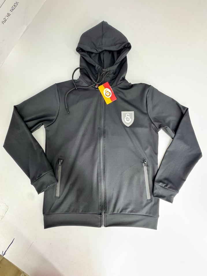 Siyah Kapüşonlu Fermuarlı Erkek Sweatshirt - Görsel 2