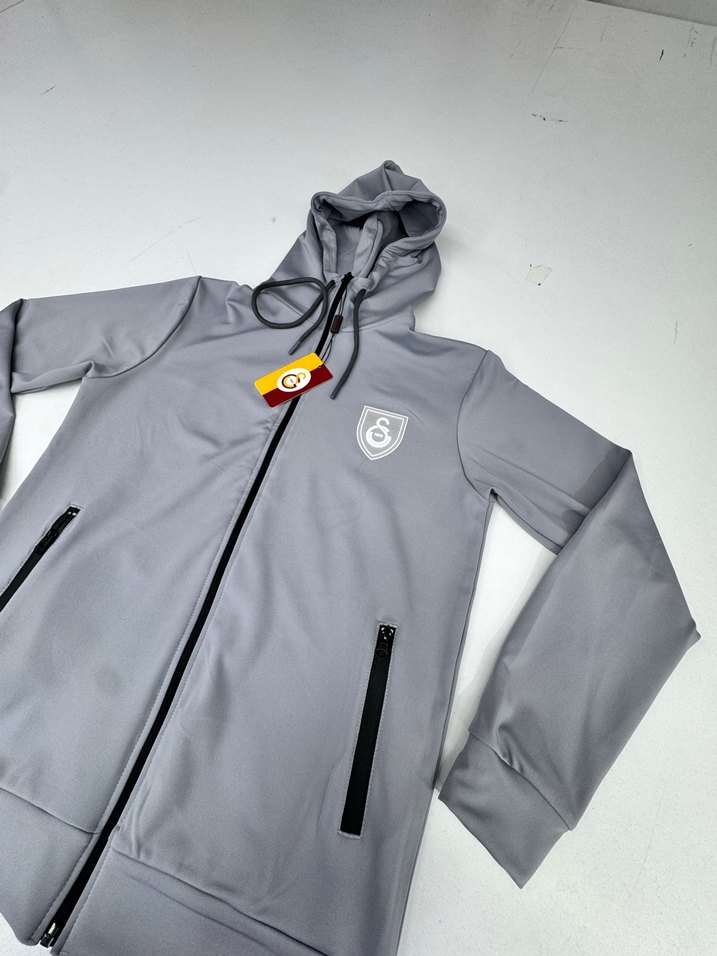 Gri Erkek Kapüşonlu Fermuarlı Sweatshirt - Görsel 3