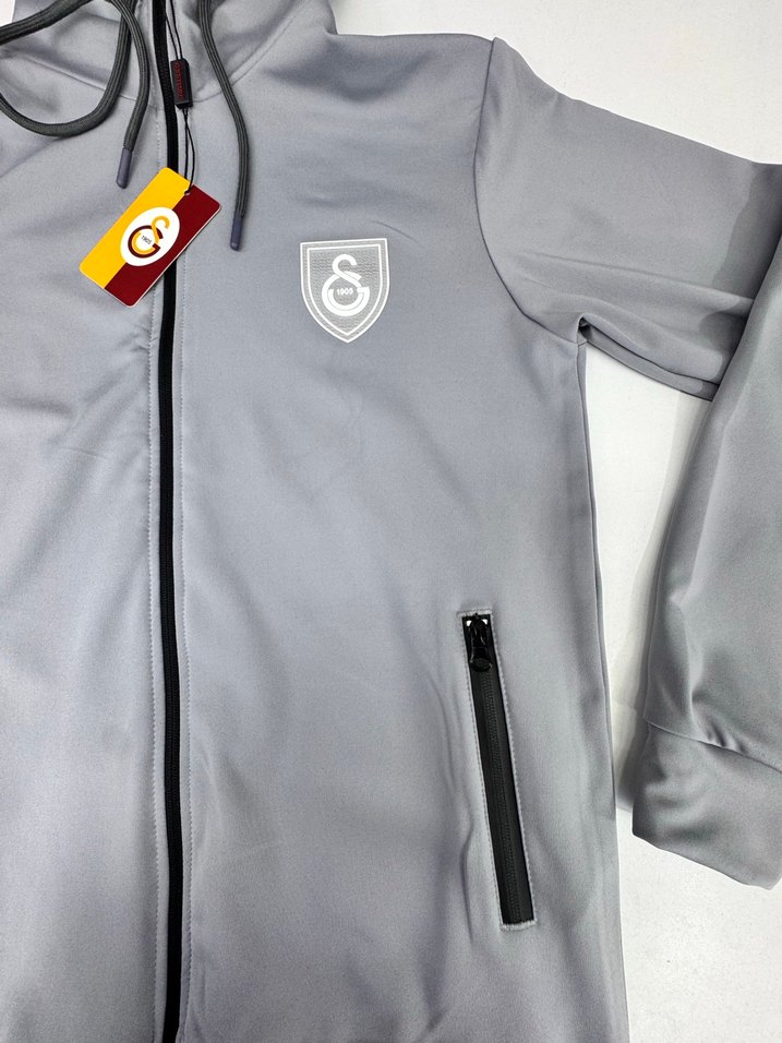 Gri Erkek Kapüşonlu Fermuarlı Sweatshirt - Görsel 4
