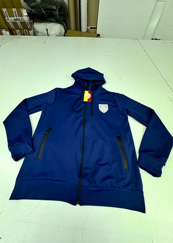 Erkek Kapüşonlu Lacivert Fermuarlı Yağmurluk - Görsel 2