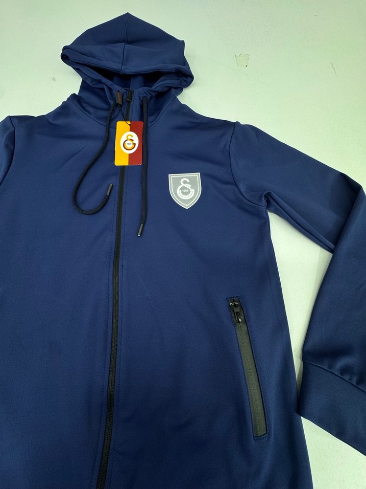 Erkek Kapüşonlu Lacivert Fermuarlı SweatShirt - Görsel 4