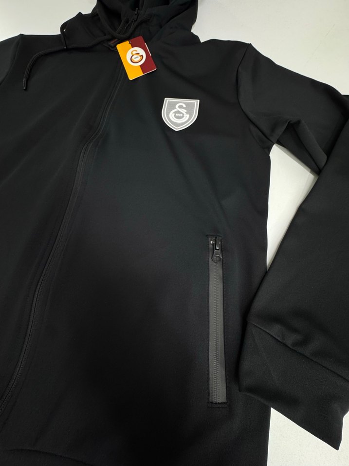 Erkek Siyah Kapüşonlu Fermuarlı SweatShirt - Görsel 4