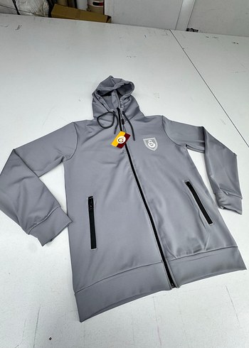 Erkek Gri Kapüşonlu Fermuarlı Sweatshirt - Görsel 2