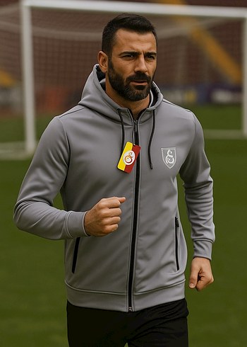 Erkek Gri Kapüşonlu Fermuarlı Sweatshirt - Görsel 7