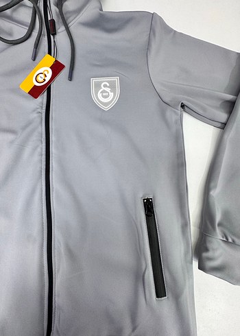 Erkek Gri Kapüşonlu Fermuarlı Sweatshirt - Görsel 5