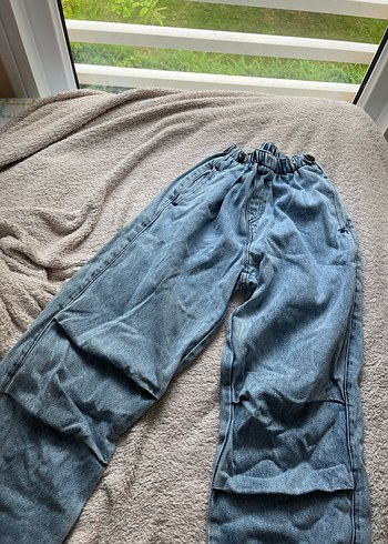 m Beden mavi Renk Gevşek Kesim Mavi Denim Kadın Jean