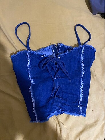 H&M sorunsuz denim kot mini üst büstiyer