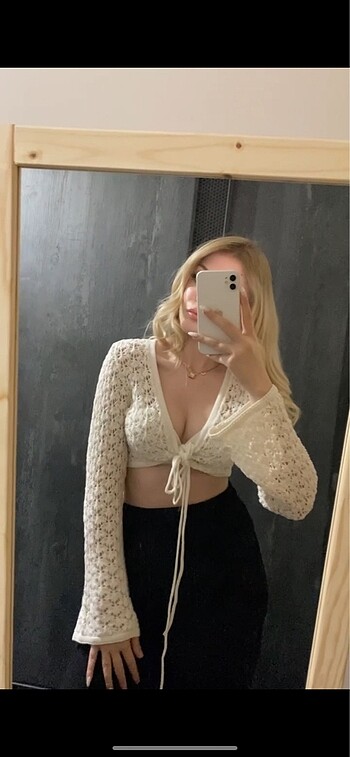 crop büstiyer bluz şık ipli sorunsuz