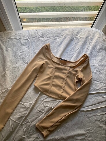 Trendyol & Milla krem camel bluz büstiyer