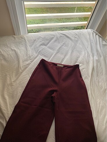 bordo mudo geniş paça kumaş moda