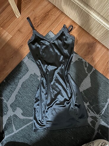 H&M hm saten mini elbise dantel