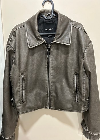 Pull&Bear Vintage Görünümlü Kadın Deri Ceket