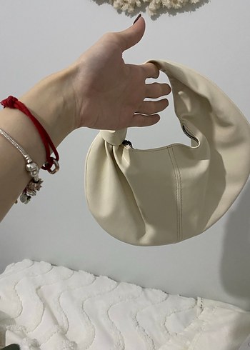 Minimalist Beyaz Deri Kadın El Çantası - Görsel 2