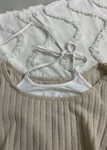 Bej Kadın Triko Uzun Kollu Bluz - Görsel 2