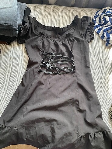 Diğer Kısa siyah gotik elbise