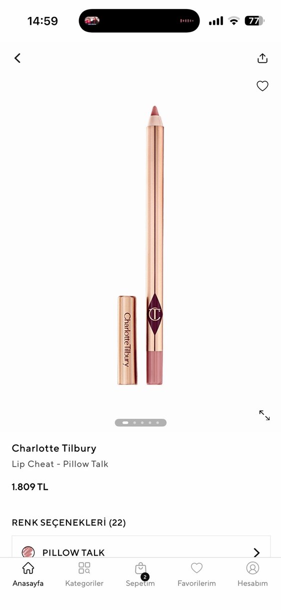 Charlotte Tilbury Pillow Talk  Dudak Kalemi - Görsel 4