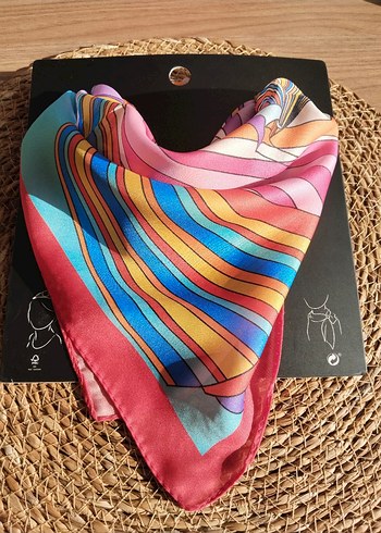 Renkli Vual İpek Kadın Fuları - Görsel 3