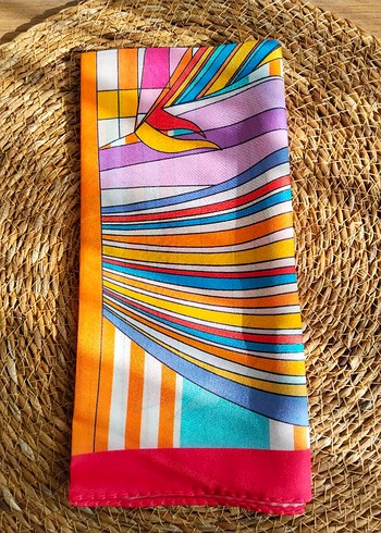 Renkli Vual İpek Kadın Fuları - Görsel 2