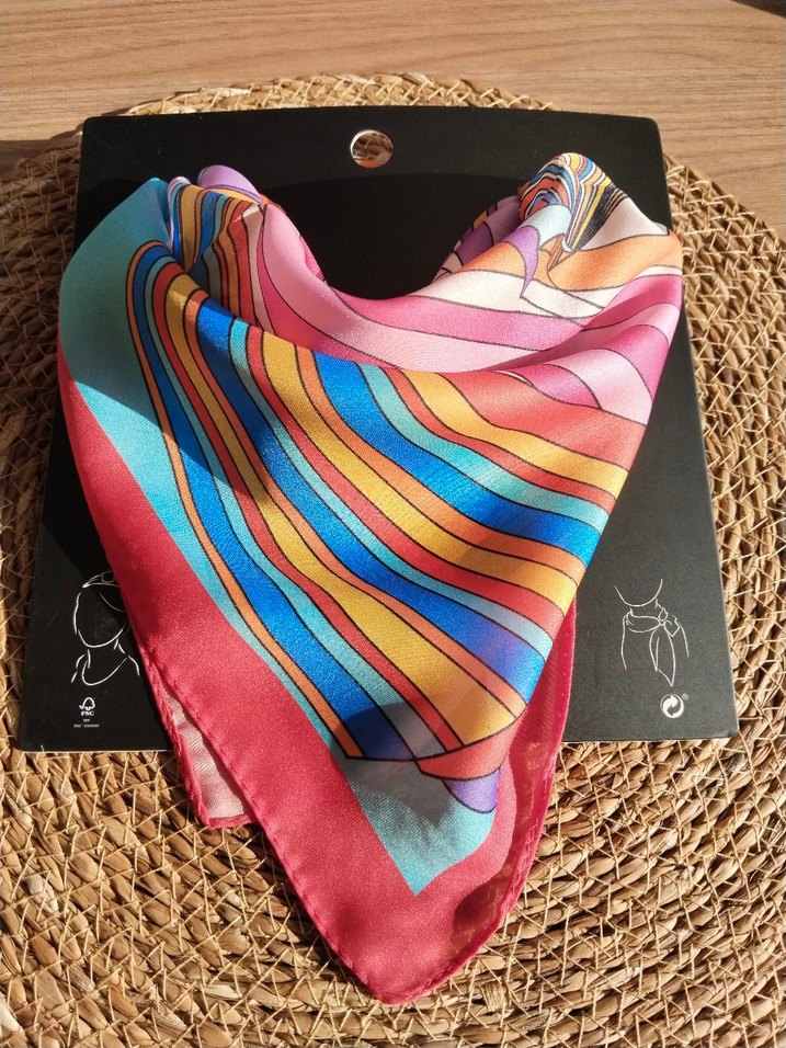 Renkli Vual İpek Kadın Fuları - Görsel 3