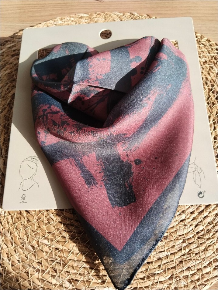 Bordo İpek Görünümlü Bohem Kadın Fular - Görsel 2