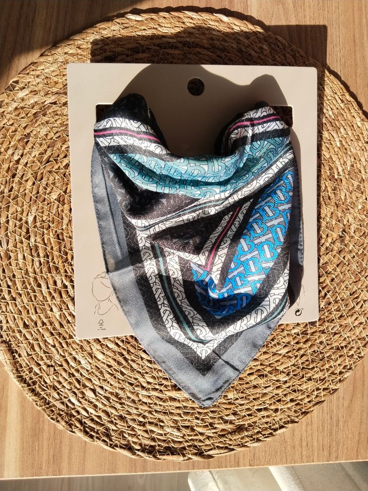 Bohem Tarzda Mavi Gri Kadın Fular - Görsel 2