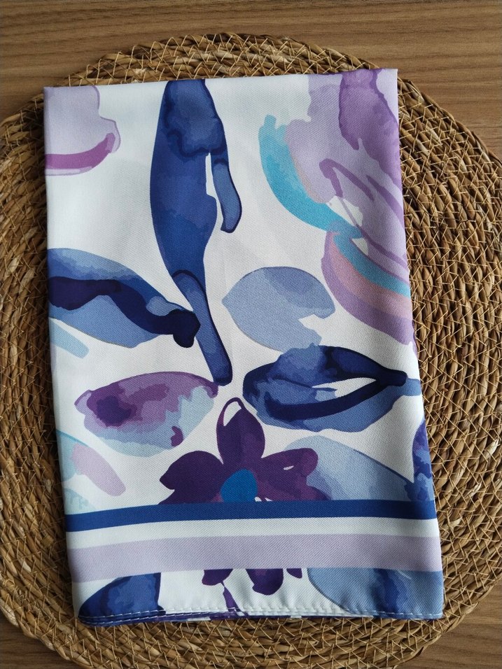 Mor Pastel Desenli Kadın Fular - Görsel 2