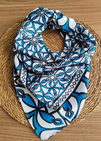 Renkli Mavi Bohem Kadın Fular - Görsel 3