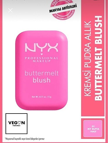 Beden Nyx buttermelt allık 01 my butta half