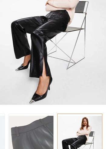 Mango Deri Kadın Pantolon - Görsel 3